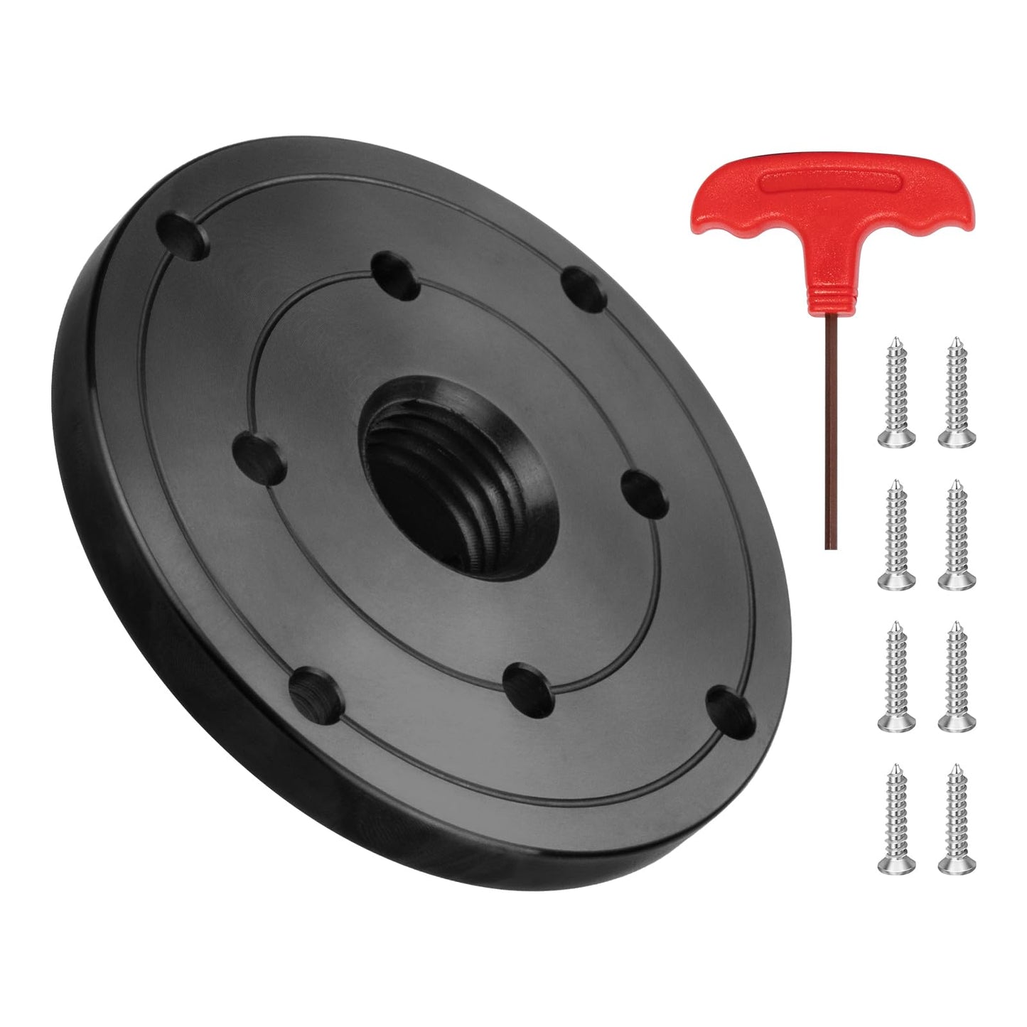 DEEFIINE 4" Wood Lathe Steel Faceplate Chucks,Faceplate for Wood Lathe,Lathe Face Plate Fit for 3/4'' X16TPI Spindle without Screwchuck