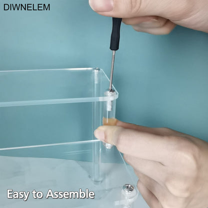 DIWNELEM 5 Tier Acrylic Risers - Acrylic Display Stands for Countertop Organizer, Collections and Cosmetics (11.6 * 11.8 * 9.6 inch)