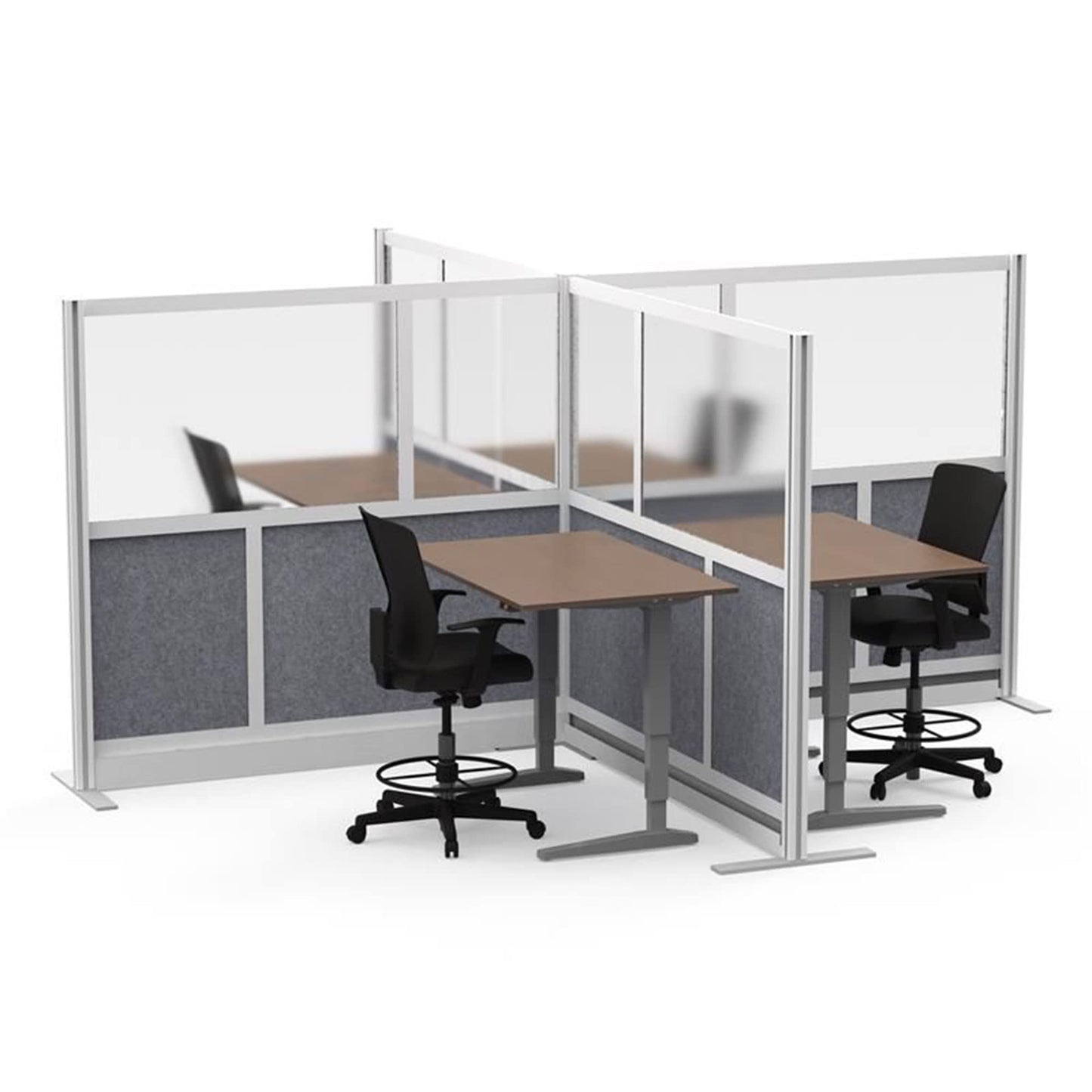 Luxor MW-7070-XFCG Modular Room Divider Wall System - 70" x 70" Add-On Wall