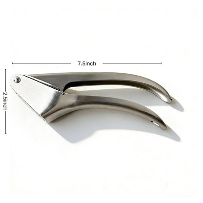 Stainless Steel Garlic Press, Easy to Squeeze, Ergonomic Handle, No Need to Peel Garlic Press,Garlic Mincer, Garlic Ginger Crushing Tool, Silver