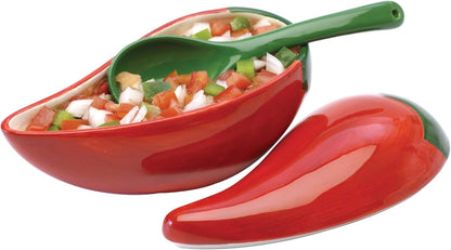 Prepworks by Progressive Salsa Bowl with Spoon, Great for Homemade Salsa, Dips, Party Foods, Condiments