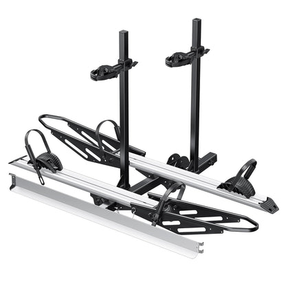 Young Hitch Mount Bike Rack with Ramp, 200 lbs. Capacity for 2 E-Bikes, Fat Tire and Standard, fits Cars, SUVs, RVs, Trailers with 2 Inch Receiver