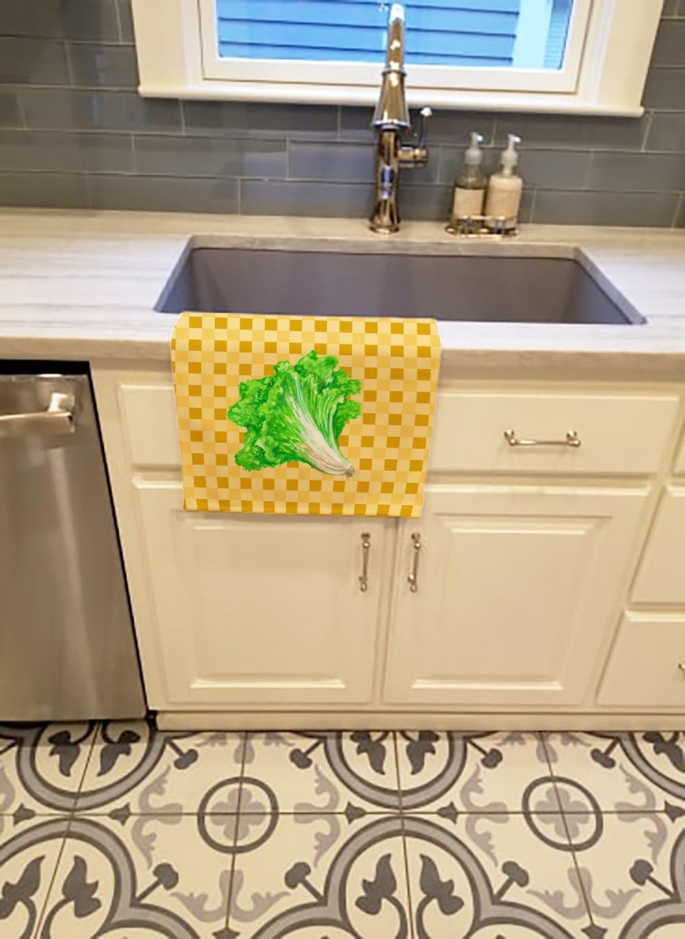 Caroline's Treasures BB7203KTWL Lettuce on Basketweave Kitchen Towel, Decorative Bathroom Towel for Face, Tea, Dishcloth