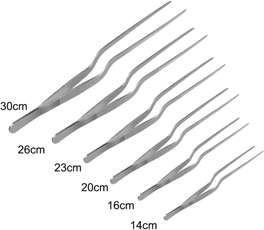 Multifunctional Stainless Steel Food Tweezer, Chef Kitchen Tool, BBQ Clip Pliers (14cm)