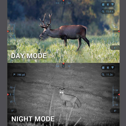 ATN Binox 4K 4-16X Smart Ultra HD Day/Night Hunting Binoculars w/Built-in Laser Rangefinder, Video Record, Wi-Fi, E-Compass, 16hrs+ Battery Power
