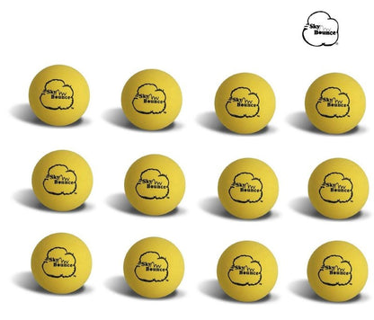 Sky Bounce Color Rubber Handballs for Recreational Handball, Stickball, Racquetball, Catch, Fetch, and Many More Games, 2 1/4-Inch, Yellow, 12 Count