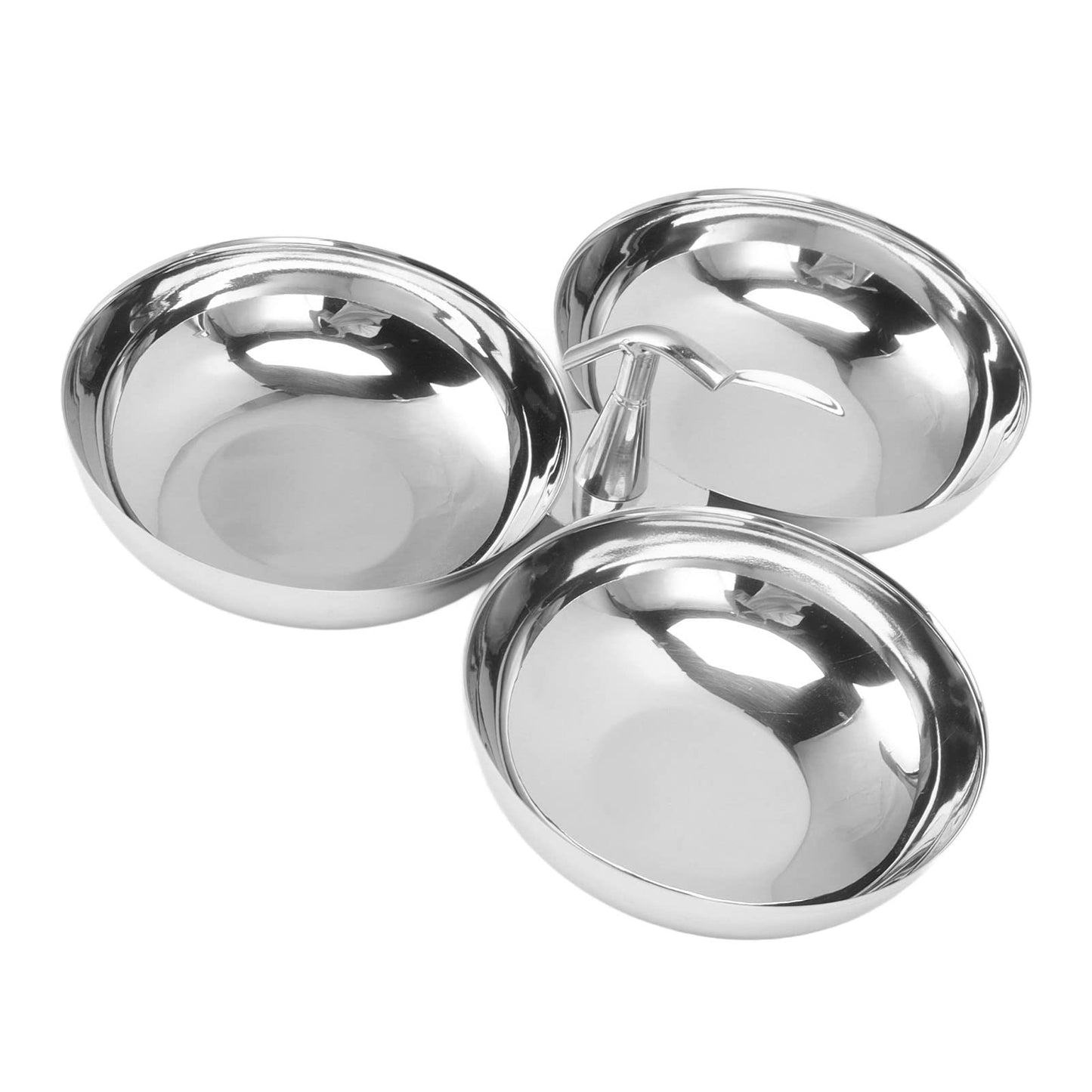 TITA-DONG 304 Stainless Steel Serving Plate, 3 IN 1 Fruit Bowl Snack Plate, Reusable Dessert Plates, Fruit Plate for Fridge, Simple Snack Tray, Portable Serving Tray for Home Kitchen Party(Mg/dL)
