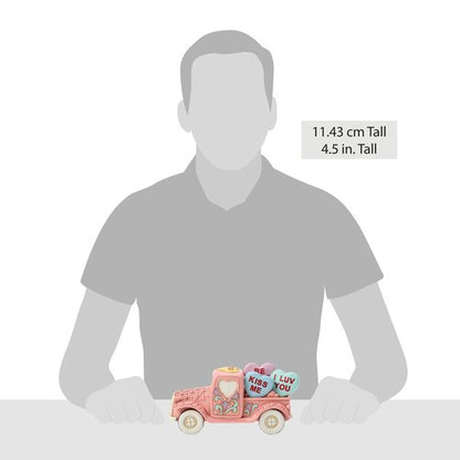 Enesco Sweethearts Candies by Jim Shore Pink Truck Filled with Hearts Figurine, 4.5 Inch, Multicolor