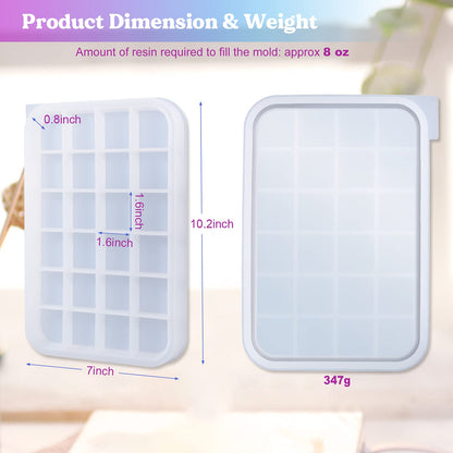 LET'S RESIN Resin Tray Mold,Rectangle Rolling Tray Molds for Resin,Sturdy Silicone Tray Moulds with Edges,Large Rolling Tray Molds for Epoxy Casting,DIY Jewelry Holder,Home Decoration