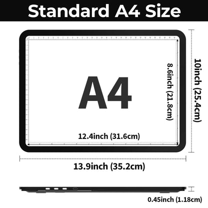 Zocelight Rechargeable A4 Light Pad with Built-in Stand & Bag,Super Bright Magnetic Light Box For Tracing,Wireless Diamond Art Light Board with Side Buttons, Light Table for Diamond Painting,Sketching