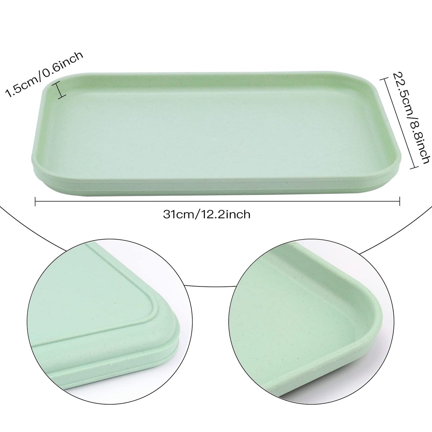 Plastic Art Trays,8 Pack Stackable Activity Tray Crafts Organizer Tray Serving Tray Jewelry Tray for DIY Projects, Painting, Beads, Organizing Supply,8 Color (12.2 x 8.9 Inches)
