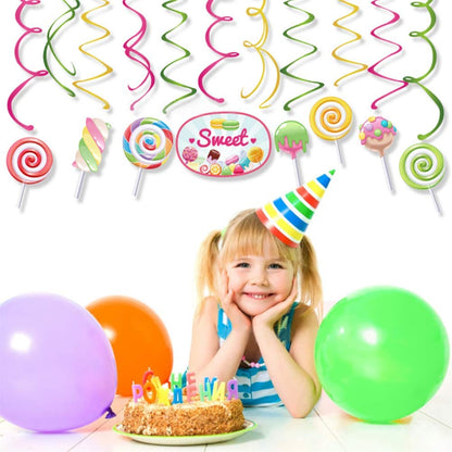 30Ct CandyLand Hanging Swirl Decorations, Lollipop Decorations for Kids, Home, Classroom, Baby Shower