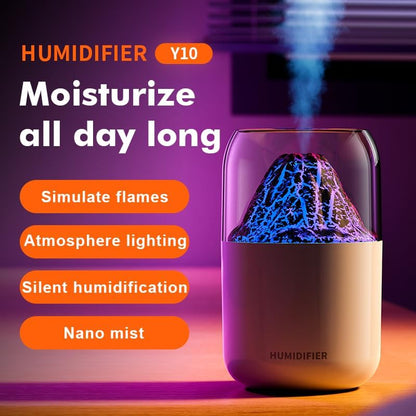 Portable Mini Volcano Humidifier, 300ml Small Cool Mist USB Personal Desktop Humidifier for Baby Bedroom Travel Office,