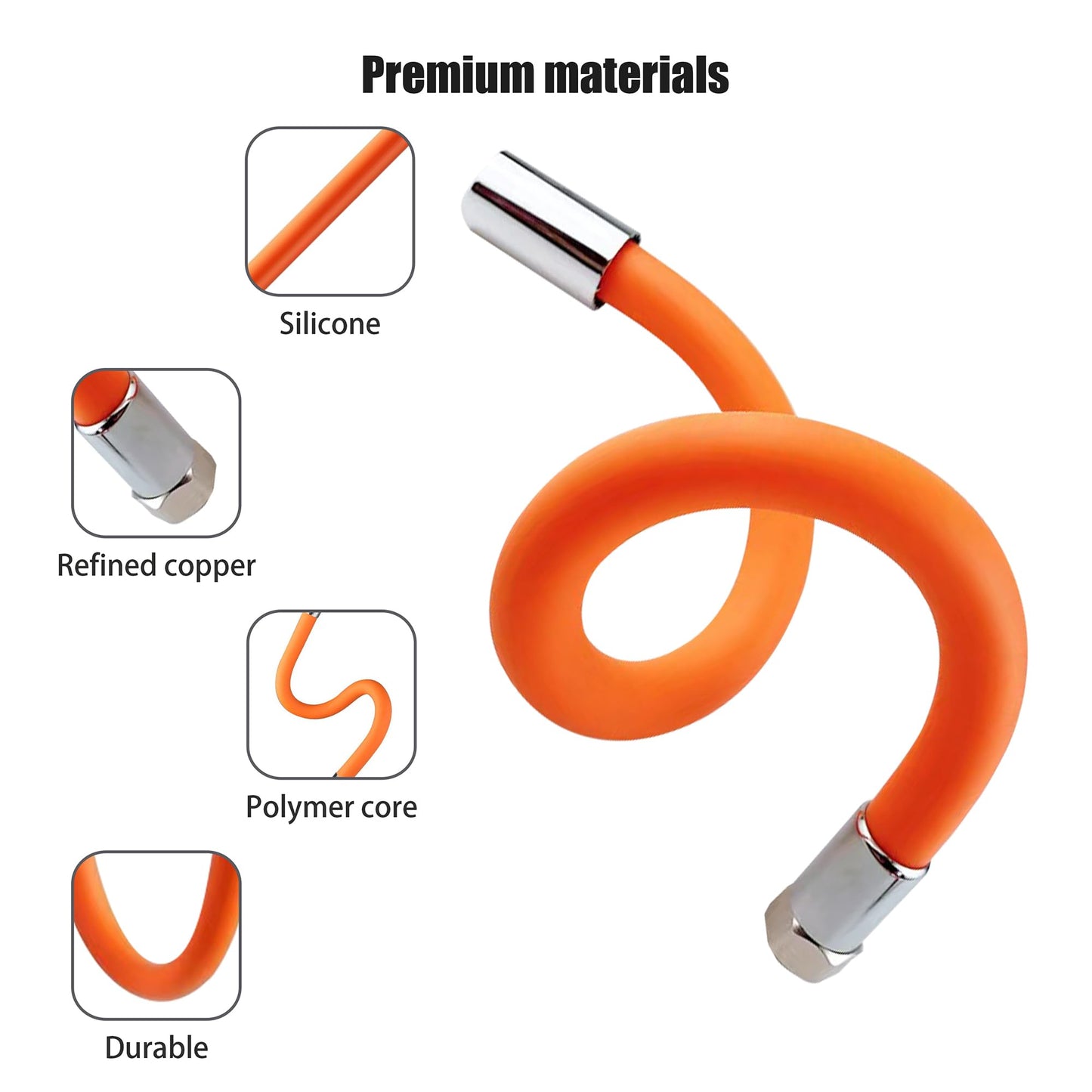 Faucet Extension Tube,Rotatable Extender Hose,Bendable Water Tap Pipe,Splash Proof Mouth,Kitchen Bathroom Garden Tool,Adapter Compatible with Diameter of 13-25mm(0.5-1.0inches),Length of 17.7in/45cm
