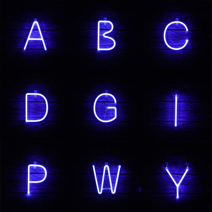 ENUOLI LED Letter Neon Sign Lights Alphabet Letter Marquee Signs Neon Night Lights Battery and USB Operated Neon Letters Neon Words Wall Lights for Christmas Birthday Wedding Party Bar Bedroom (P)