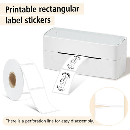 PALAIBEIQI 1x2 Inch Thermal Labels,500PCS Rectangle Stickers,Waterproof Removable Blank Stickers for Address,Jars,Freezer Containers & Pantry Organization,White