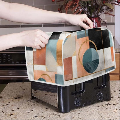 Four Slice Toaster Cover, Modern Geometric Circle Kitchen Appliance Cover with Hang Loop