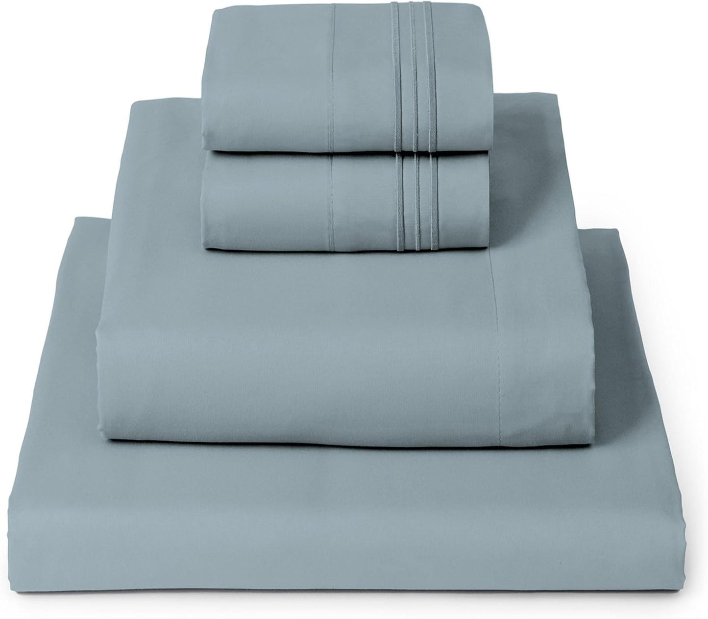 Mellanni Queen Sheets Set - 4 PC Luxury Bedding Collection - Extra Soft, Cooling, Wrinkle Resistant | Spa Blue