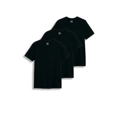 Jockey Men's Undershirt Classic Crew Neck Undershirt - 3 Pack, Black, L