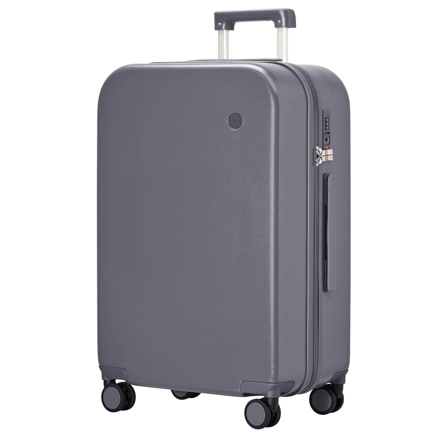 mixi Luggage Suitcase with Spinner Wheels, Hardside Rolling Suitcase PC with Cover & TSA Lock Lightweight Travel Case 28in Checked in, Rock Gray