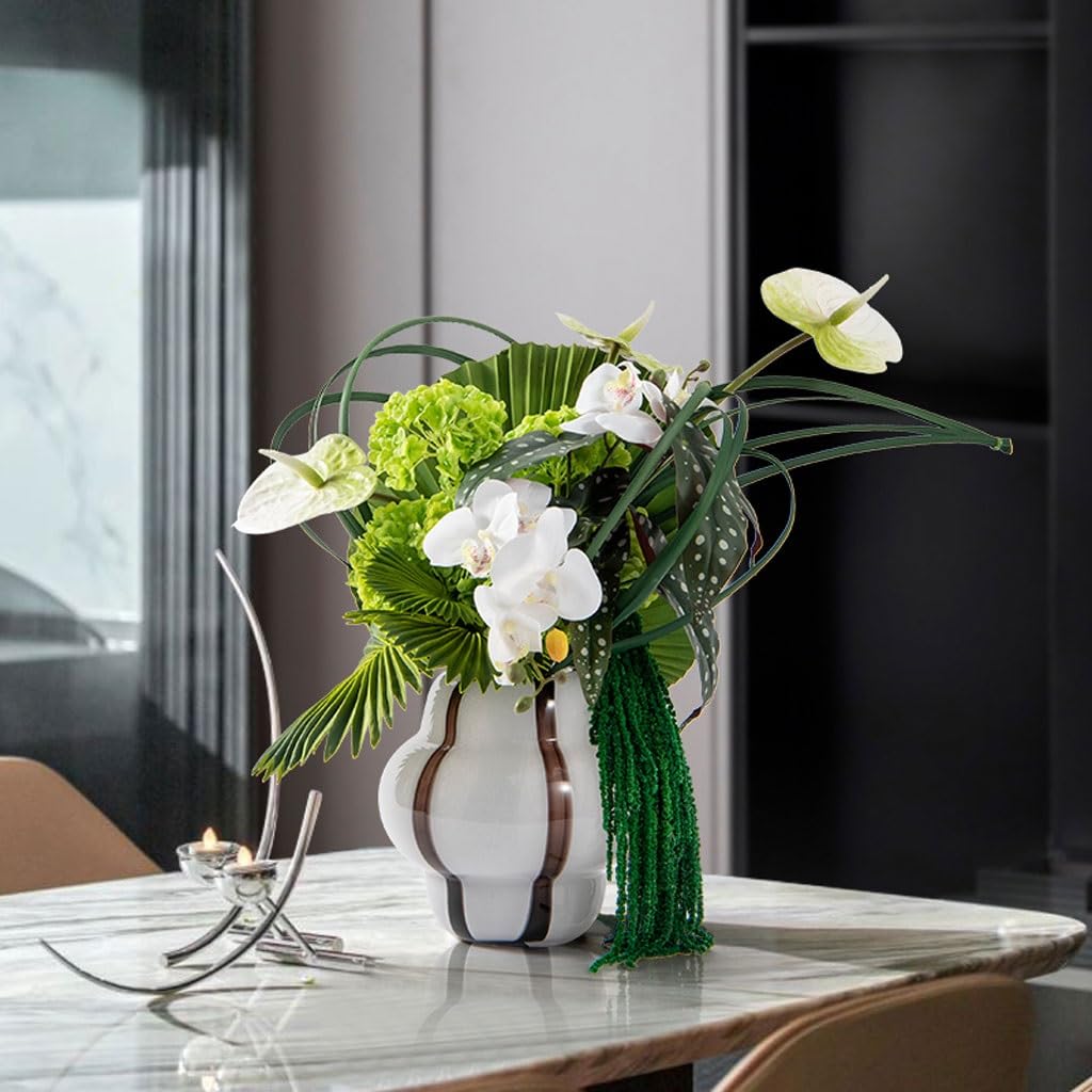 XUNTING Artificial Plants Indoor Modern Light Luxury Simulation Flower Art Decoration Table Fake Flower Sales Office Negotiation Table Coffee Table Hotel Decoration Flower Plants Decor