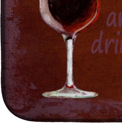 Caroline's Treasures SB3068DDM The Best Wines Are the Ones We Drink with Friends Dish Drying Mat, Absorbent Pad for