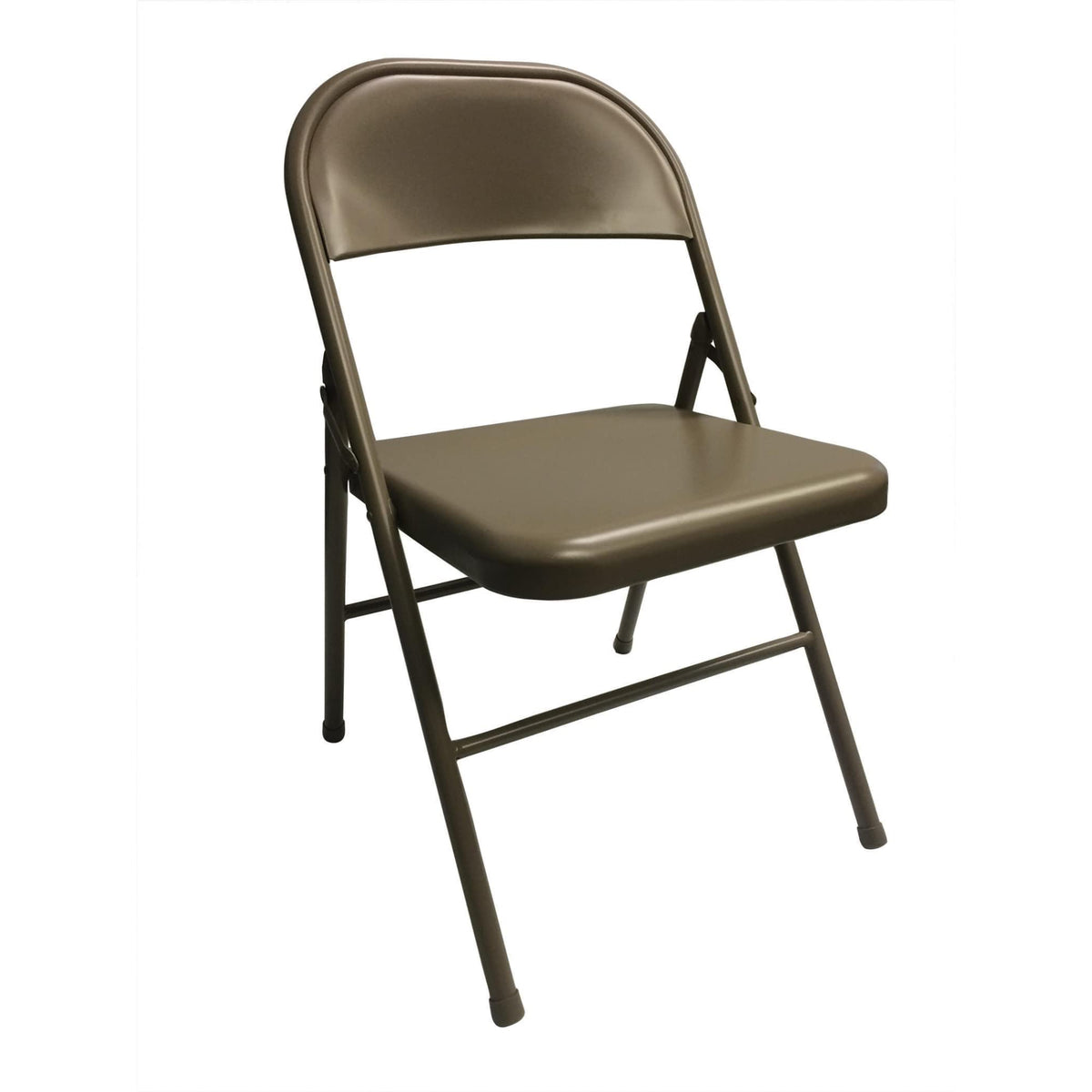 Realspace® Metal Folding Chairs, 30-1/2"H x 18-1/10"W x 18-1/5"D, Tan, Pack of 4