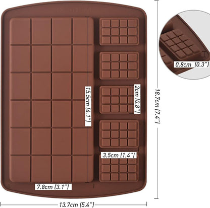 Newk Silicone Break Apart Chocolate Molds, Candy and Energy Bar Molds, Pack of 6