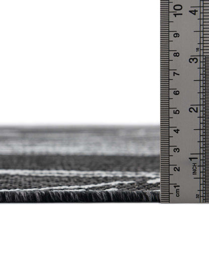 Unique Loom Outdoor Botanical Collection Area Rug - Leaf (10' 8" Square, Ivory Charcoal)