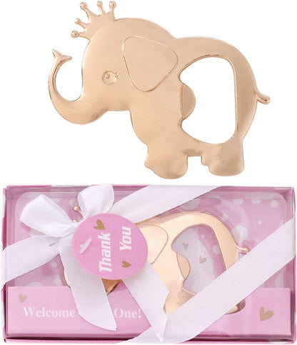 16PCS 16) Baby Shower Party Favor for Guests Crown Elephant Bottle Opener Baby Shower Return Gifts Baby Baptism