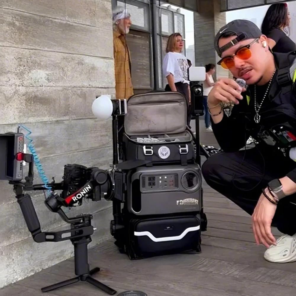COALAX LANCER 100 Travel Camera Backpack with 96Wh Portable Power Station, Modular Hard Shell Photography Bag with Magic Arm, IPX5 Waterproof Drone Backpack Fits 16" Laptop (Black)