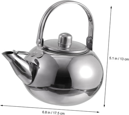 1pc Metal Tea Kettle with Infuser, Stainless Steel Pot Filter Screen for Coffee