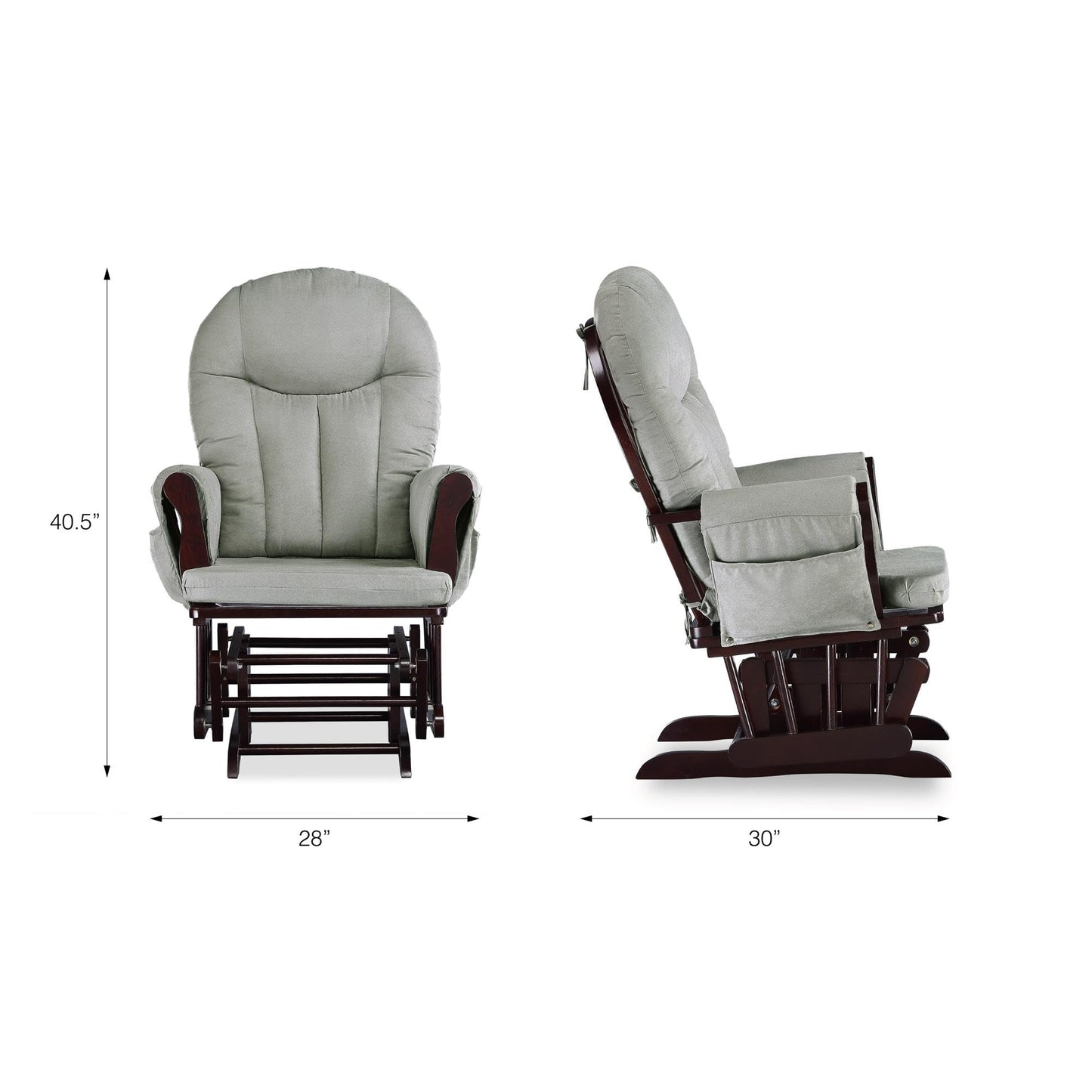 Baby Relax Huntington Nursery Glider & Ottoman, Espresso