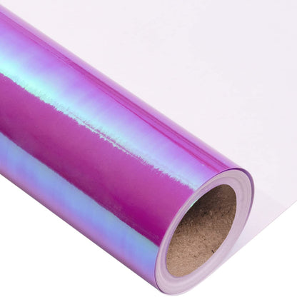 LeZakaa Purple Wrapping Paper Roll, Holographic Iridescent Wrapping Paper for Birthday, Valentine's, Mother's Day, Halloween, Holiday, Large Roll, 30 inches x 32.8 Feet (92.9 sq.ft.)