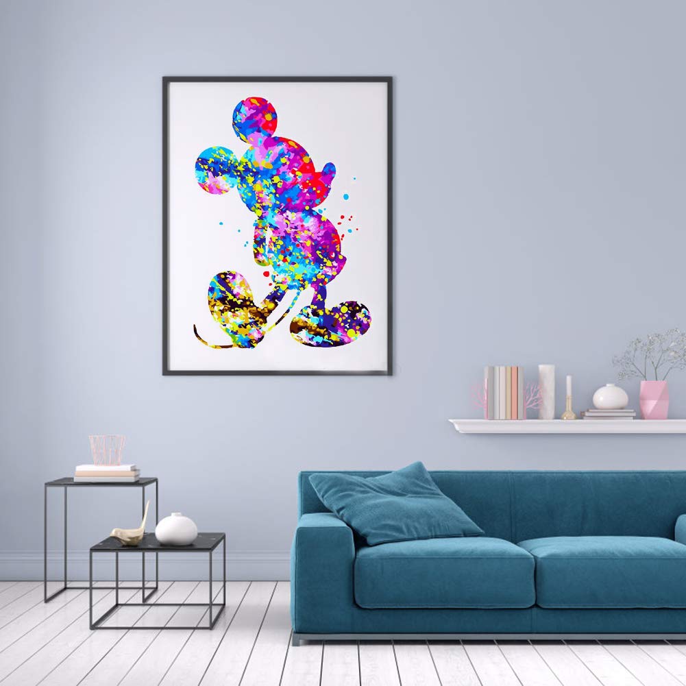 LukFun Paint by Number Kit for Adults, Colorful Animal Paint by Numbers for Kids, 16 x 20 inch (Color Mouse, Without Frame)