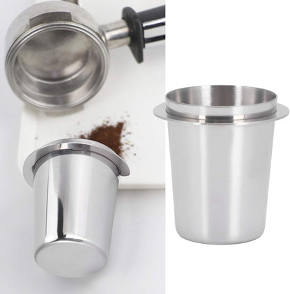 Coffee Dosing Cup, 51mm Stainless Steel Mug for Coffee Machine Handle, Coffee Powder Feeder for Milk Tea Shops, Homes,