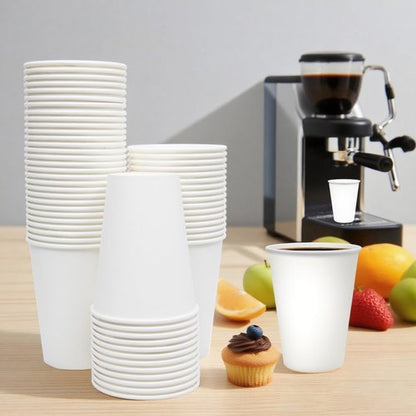 Cxsel Coffee Cups, 100 Count 12 Oz Paper Cups, Disposable Cups for Hot and Cold, Disposable Coffee Cups for Office Home Party