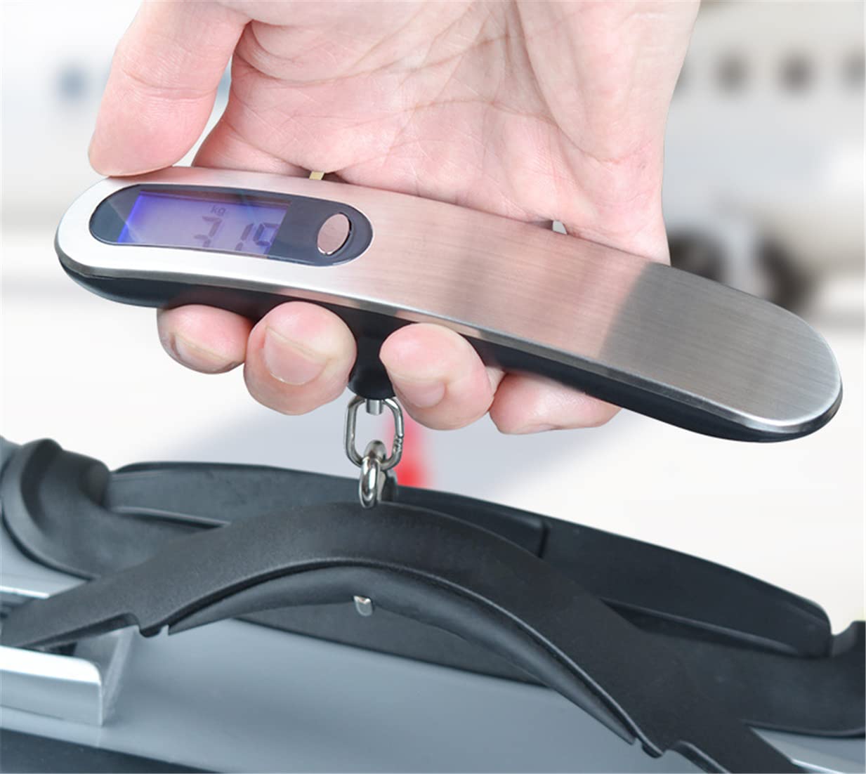 Luggage Scale 50kg/110LB, TXY Portable LCD Display Electronic Scale Weight Balance Suitcase Travel Bag Hanging Steelyard Scale Tool with Hook