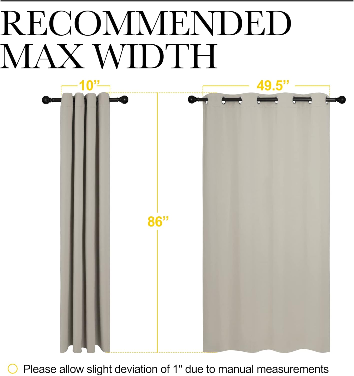 NICETOWN Natural Room Darkening Curtains - 86" Long | Total Privacy Drape Panels for Boho Farmhouse Decor (Set of 2, 55" Wide)