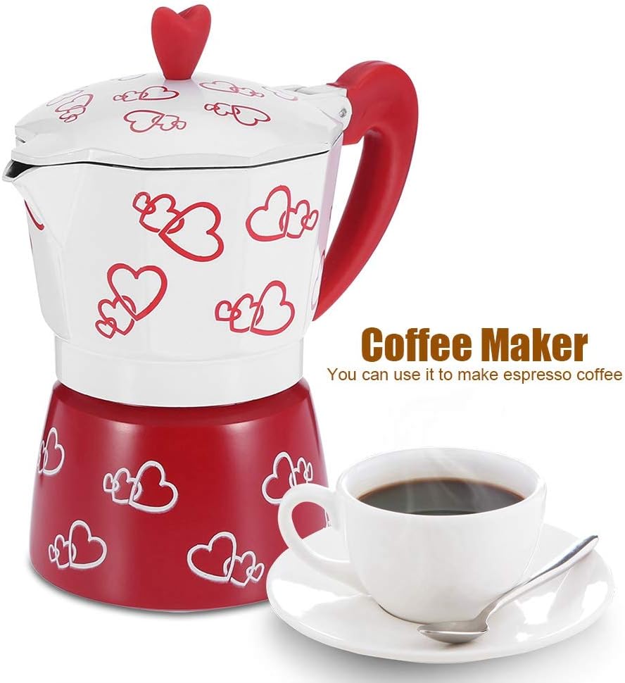 Fdit Coffee Maker, Aluminum Alloy Mocha Pot, Stove Coffee Maker Percolator Tools for Home Office (S)