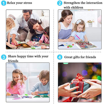 5D DIY Diamond Painting Kits for Adults, Large Size Full Drill Diamond Arts Rhinestone Pasted, DIY Painting Diamond Dot Arts Crafts for Home Wall Decor Gift (Day and Night Tree)