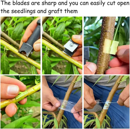 ZORZA 2Pcs Double Knife Branch Grafting Knife, Professional Grafting Cutting Tool for Gardeners & Fruit Tree Care