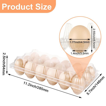 LOYORTY 50PCS Plastic Egg Cartons,18 Count Reusable Egg Carton Cheap Bulk, 3x6 Grids Clear Empty Eggs Cartons for Family, Farm, Markets