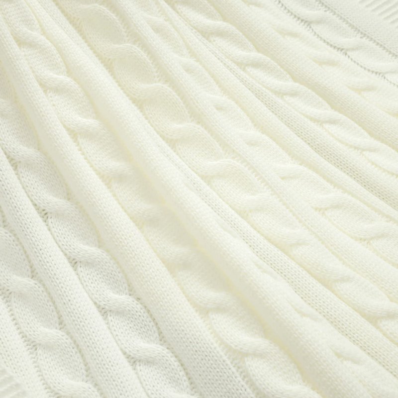 Lush Decor Cable Soft Knitted Baby/Toddler Blanket, 40" x 30", White