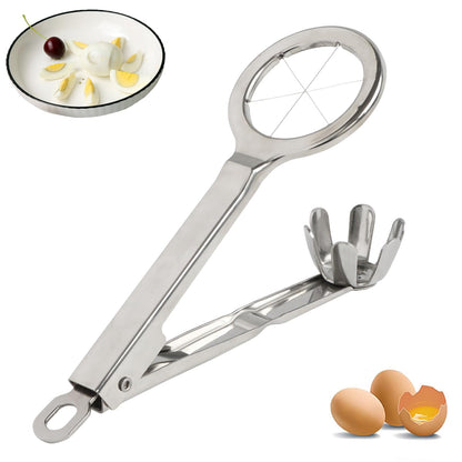 Best Utensils Stainless Steel Egg Slicer Wedger Cutter, Divides Hard Boiled Eggs Into 6 Equal Segments In One Action