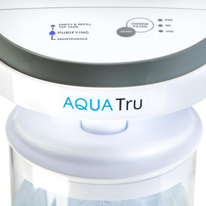 AquaTru Carafe Countertop Water Purifier | Compact 4-Stage Reverse Osmosis System with Glass Carafe Removes 84 Contaminants Including Forever Chemicals, Lead & Fluoride | No Plumbing