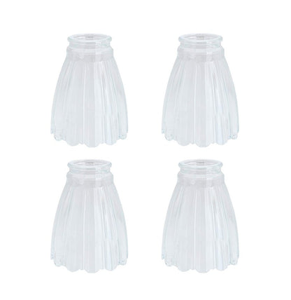 Aspen Creative 23056-4A Contemporary Clear Ceiling Fan Glass Shade.2-1/8"Fitter.Size:3-7/8"D x 4-7/8"H.4Pcs/Pack
