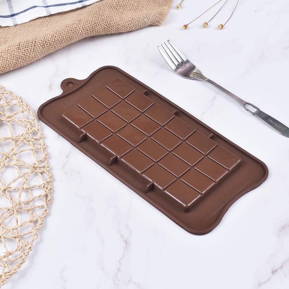 Newk Chocolate Silicone Molds, Break-Apart Candy & Energy Bar Molds, Pack of 6 for Baking