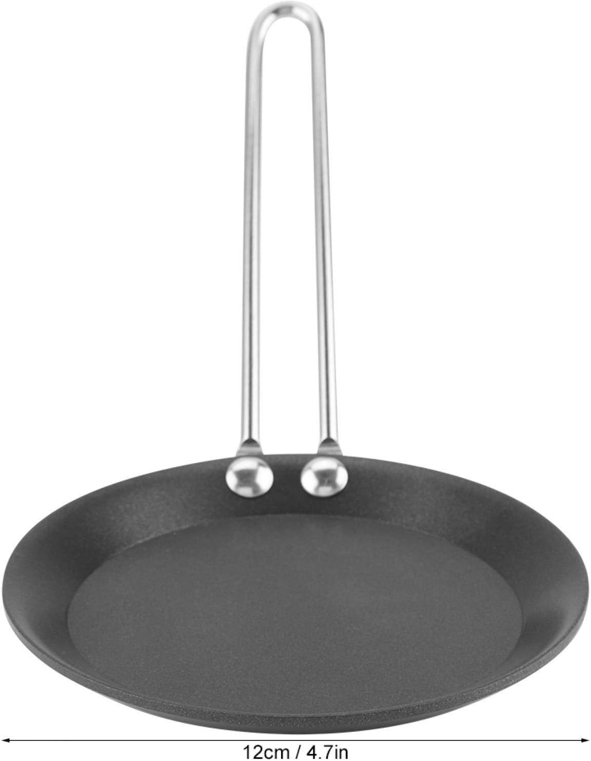 Zerodis Mini Egg Pan, Nonstick Frying Skillet for Household Pancakes, Steel Handle, Kitchen Camping Cookware