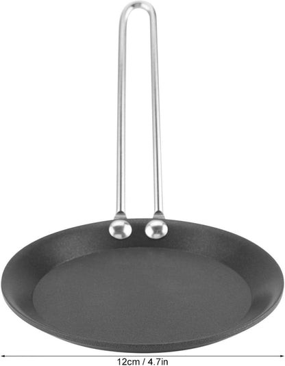 Zerodis Mini Egg Pan, Nonstick Frying Skillet for Household Pancakes, Steel Handle, Kitchen Camping Cookware